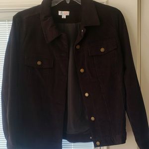 Ladies Denim & Co. Black 6 Button Corduroy Jacket Size L